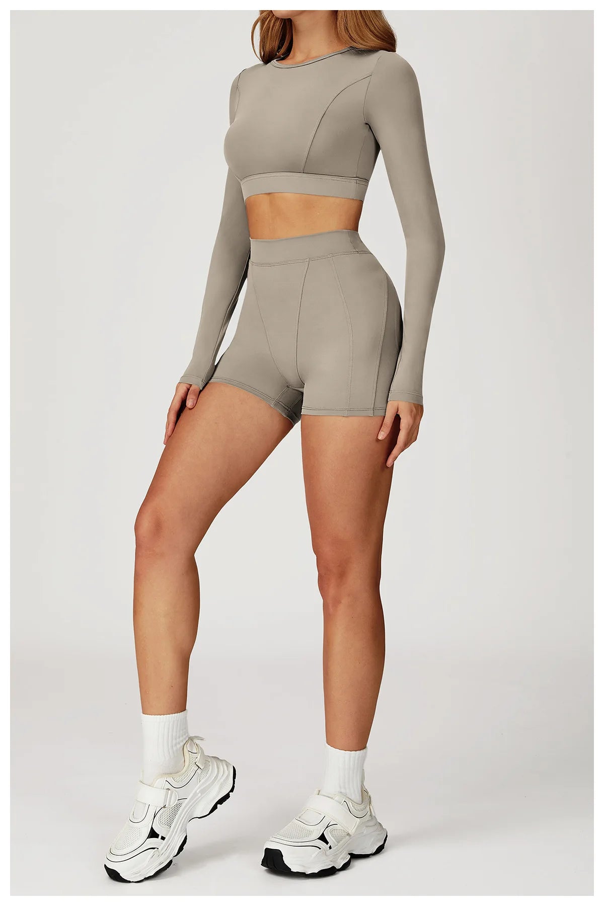 2PCS Yoga Set Gym Clothes Sportswear Yoga Suits For Women Outfits Fitness Set Tracksuits Sports Bra Gym Long Sleeved Leggings
