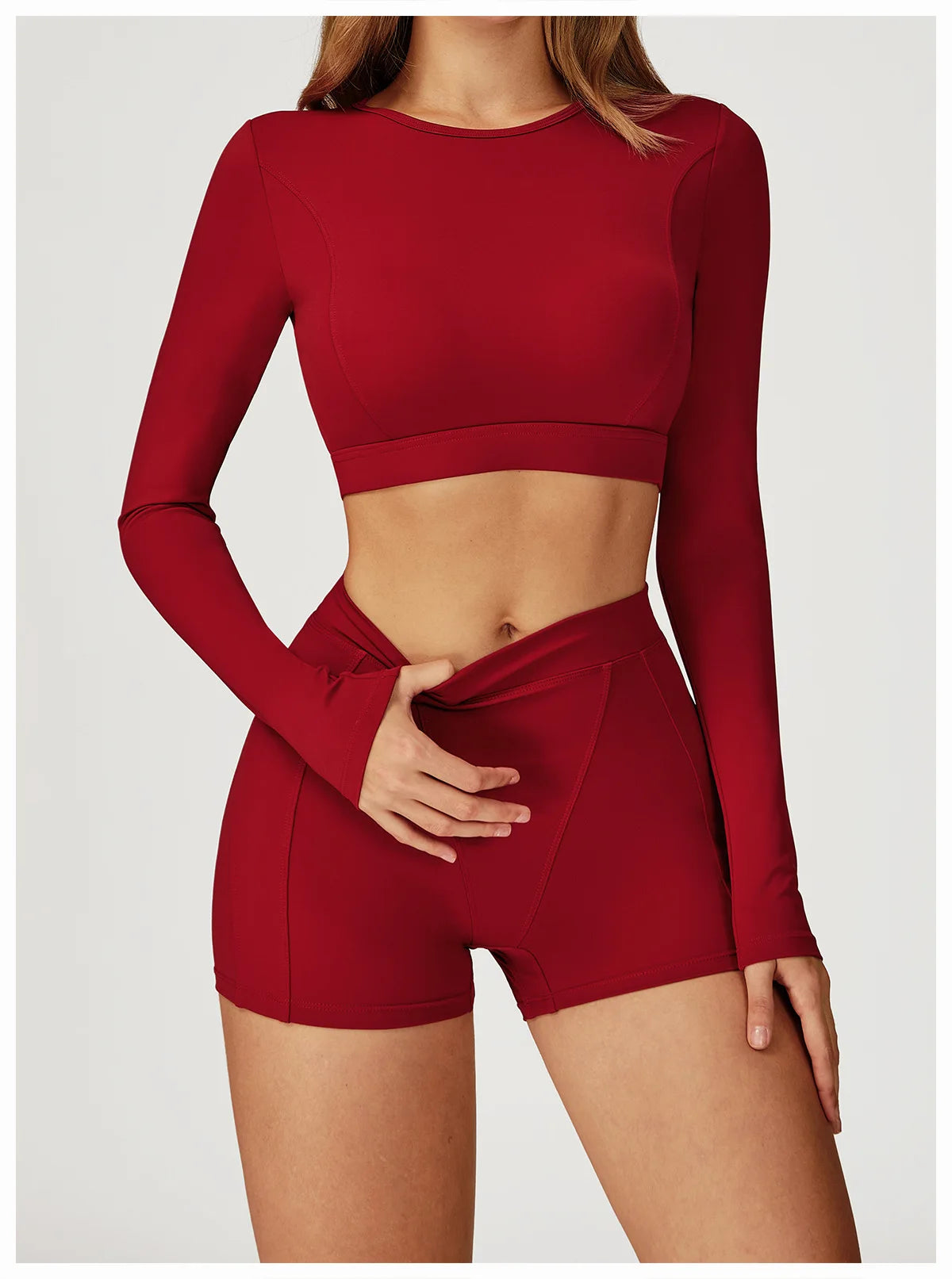 Women Yoga Shirts Crop Top Yoga Long Sleeves Shirts for Women Yoga Sports Running Fitness Gym Clothes Push Up Workout Tops