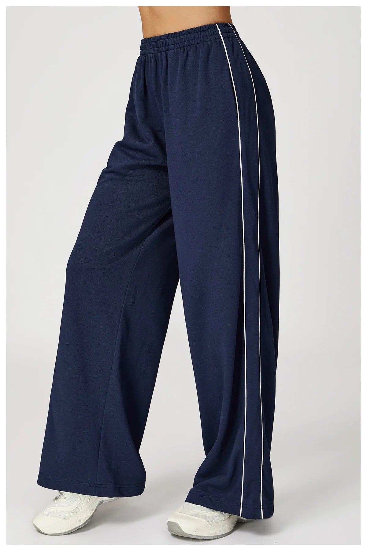 Color Blocking Sports Sweatpants Women Yoga Pants Loose High Waisted Straight Leg Sweatpants With Pockets Outdoor Fitness Pants