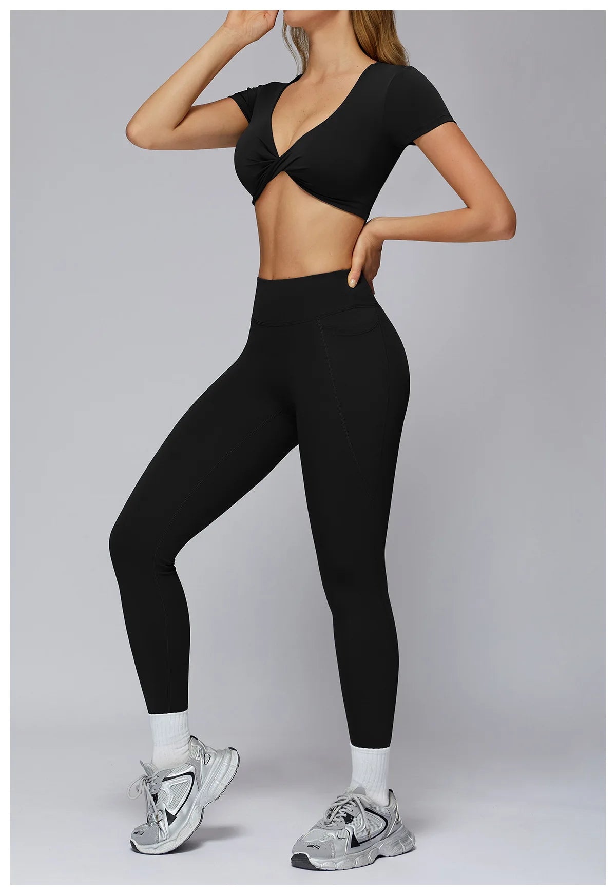 Yoga Top Women Sport T Shirts Fitness Clothes Workout Short Sleeve Top Yoga Shirt Gym Running Back Hollow Out Push Up Sport Top