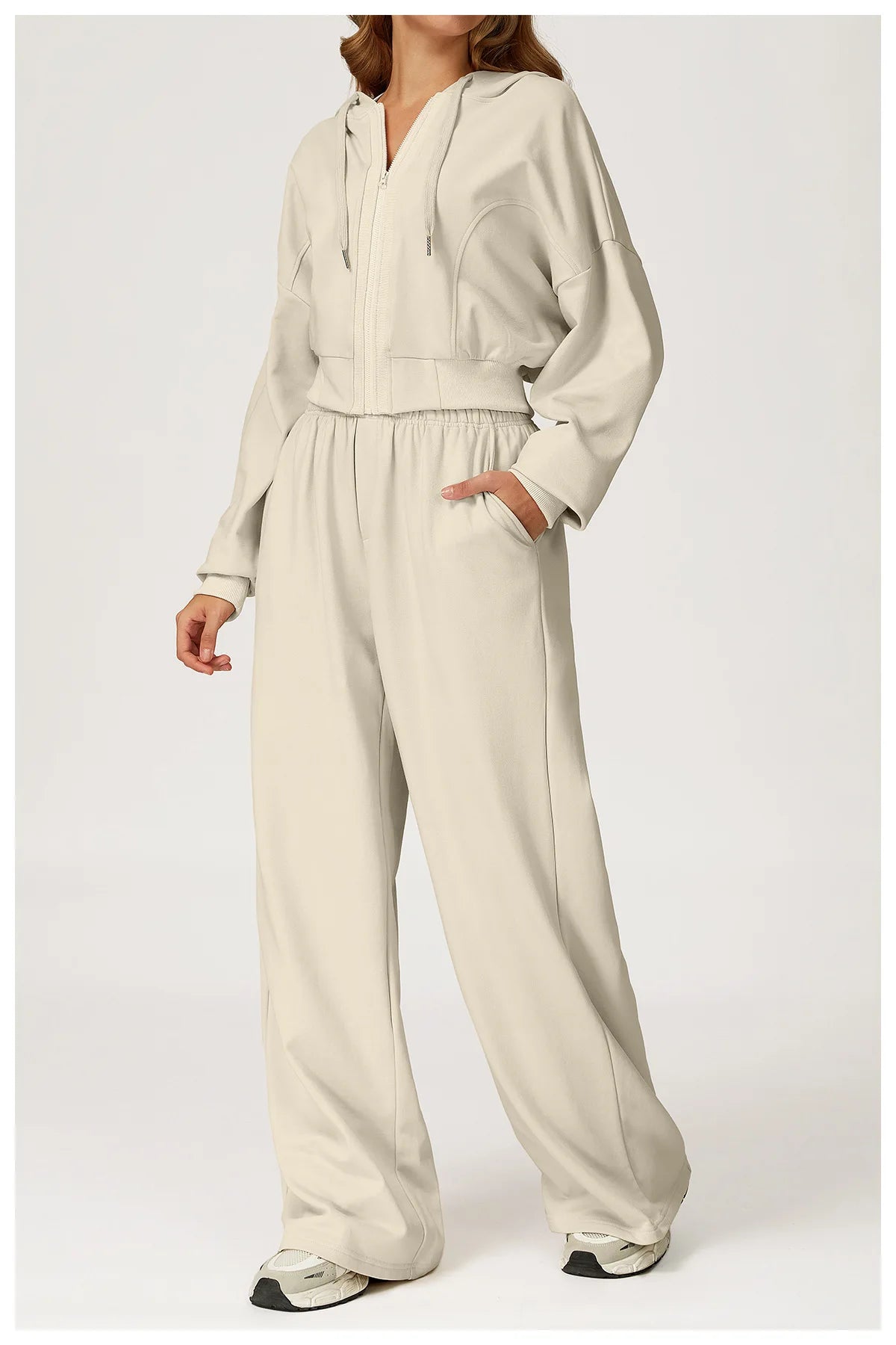 Winter High Waisted Long Sweatpants Women's Yoga Pants Wide Leg Straight Leg Loose Pants Outdoor Running Sports Sweatpants