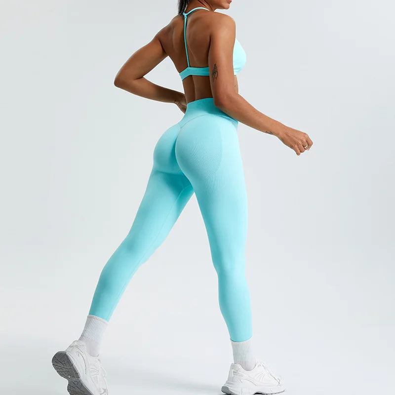 Seamless 2PCS Sportswear Yoga Set For Women Gym Clothes Sportswear Yoga Suits Fitness Set Tracksuits Sports Bra Gym Leggings Set