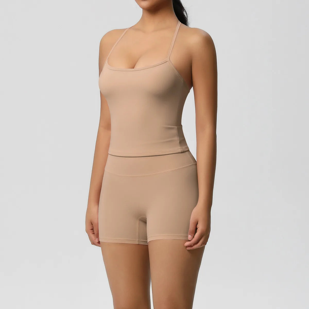 Yoga Sport Set Women Seamless Crop Top Bra Shorts Yoga Set Comfort Elastic Sportsuit Workout Outfit Fitness Gym Clothes
