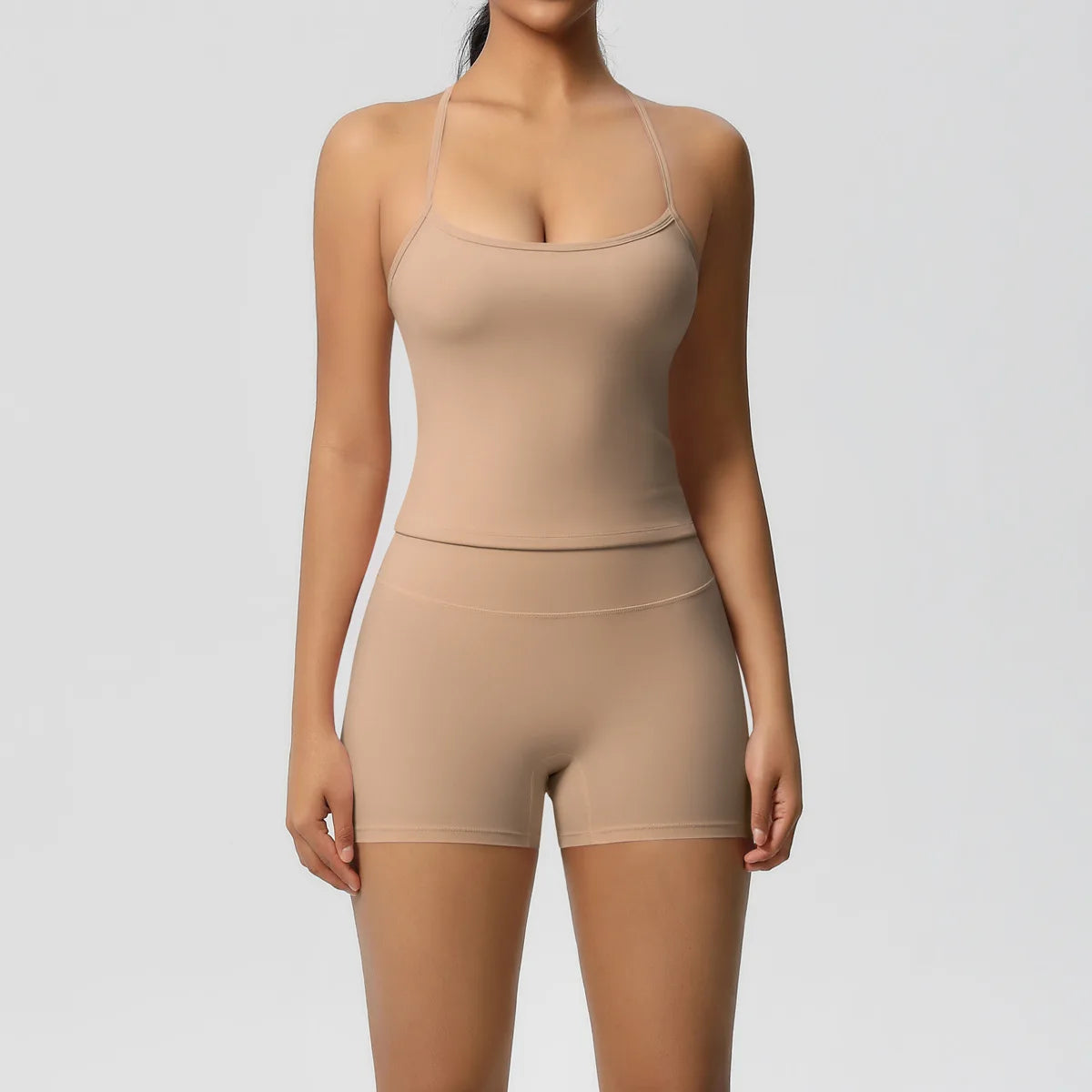 Yoga Sport Set Women Seamless Crop Top Bra Shorts Yoga Set Comfort Elastic Sportsuit Workout Outfit Fitness Gym Clothes