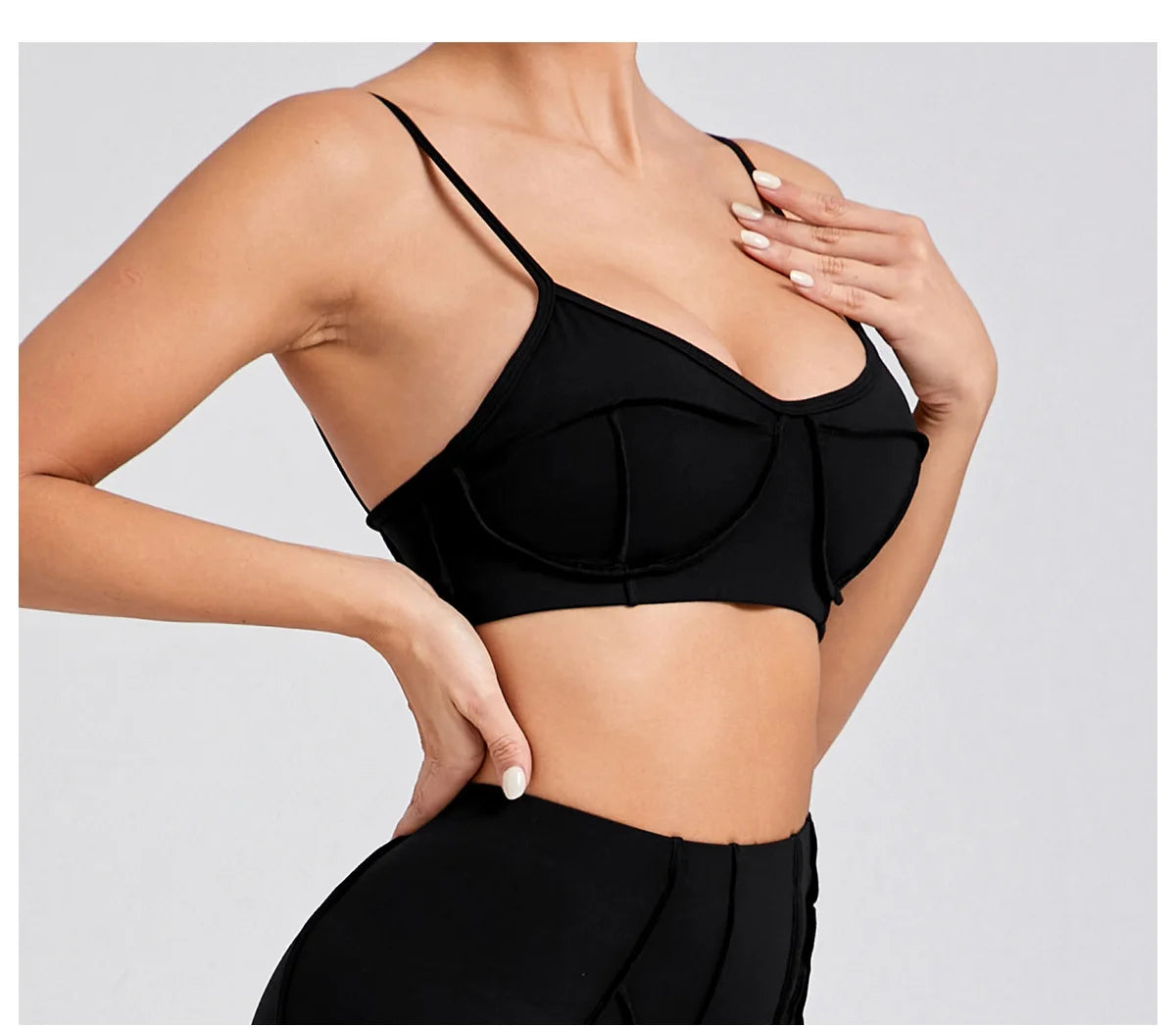 Sports Bra Anti-Sweat Fitness Top Women Yoga Bra Shockproof Crop Top Push Up High Strength Sport Bra Breathable Gym Workout Top