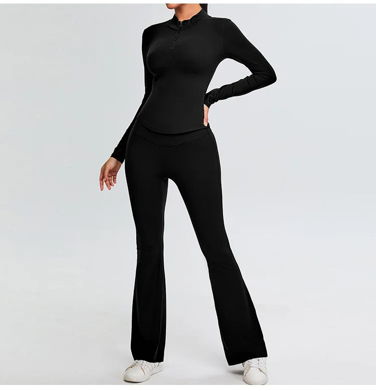 Half Zipper Yoga Long Sleeve Women Shirt Sports Jacket Fitness Gym Top Activewear Running Coats Sports Workout Clothes Woman Top