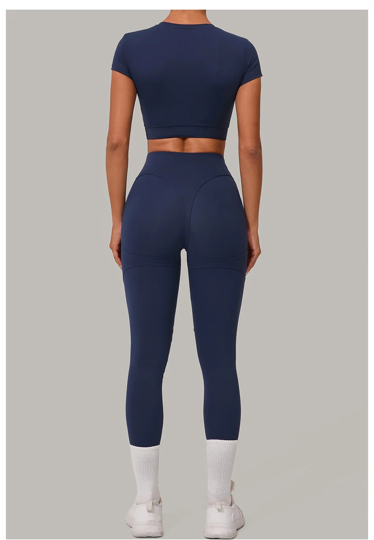 2PCS Yoga Set Gym Clothes Seamless Sportswear Yoga Suits Women Fitness Tracksuits Sports Short Sleeves Gym Leggings Sports Suits