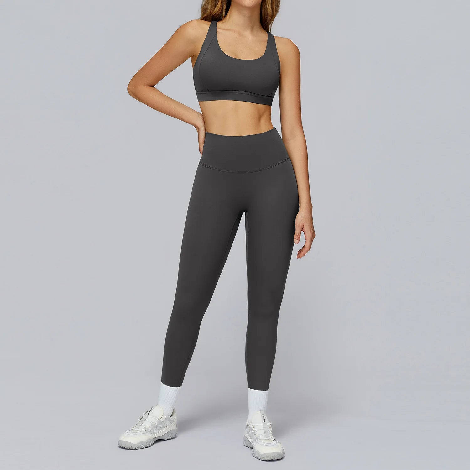 2PCS Yoga Suit Women Tracksuit Sports Bra High Waist Leggings Shorts Outfit Gym Set Fitness Workout Clothes Running Sportswear