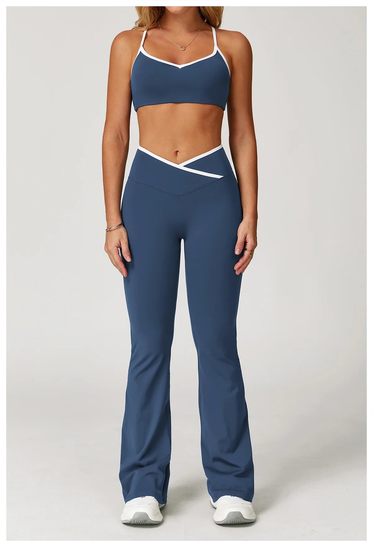 Women's Clothes Yoga Set 2 Pieces Workout Tracksuit Sportswear Gym Clothing High Waist Bell-bottoms Sexy Fitness Bta Sports Suit