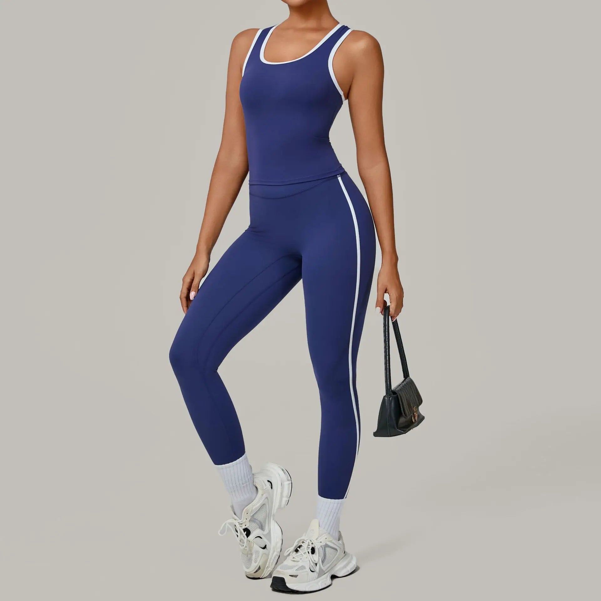 Sportswear 2PCS Women's Tracksuit Yoga Clothes Fitness Set Breathable Activewear Sexy Sports Bra Top High-Waisted Leggings Set