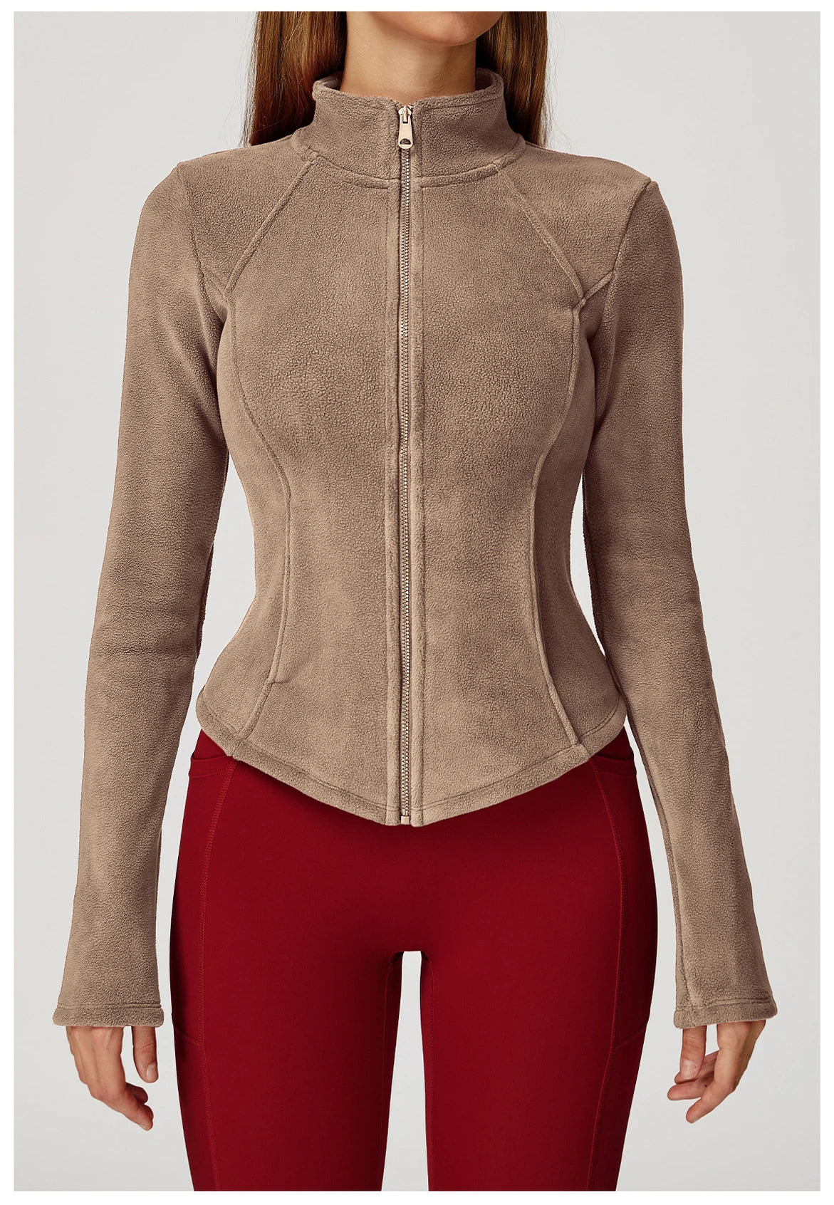 Winter Fleece Jacket for Women Yoga Long Sleeved Lamb Fleece Jacket Fleece Outdoor Top Thickened Warm Jacket for Women Top