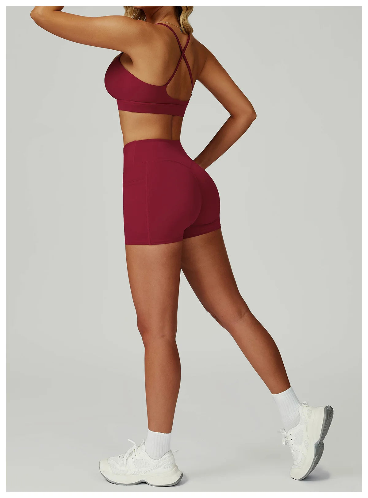 Yoga Suit 2PCS Women Tracksuit Sports Bra High Waist Leggings Shorts Outfit Gym Set Fitness Workout Clothes Push Up Sportswear