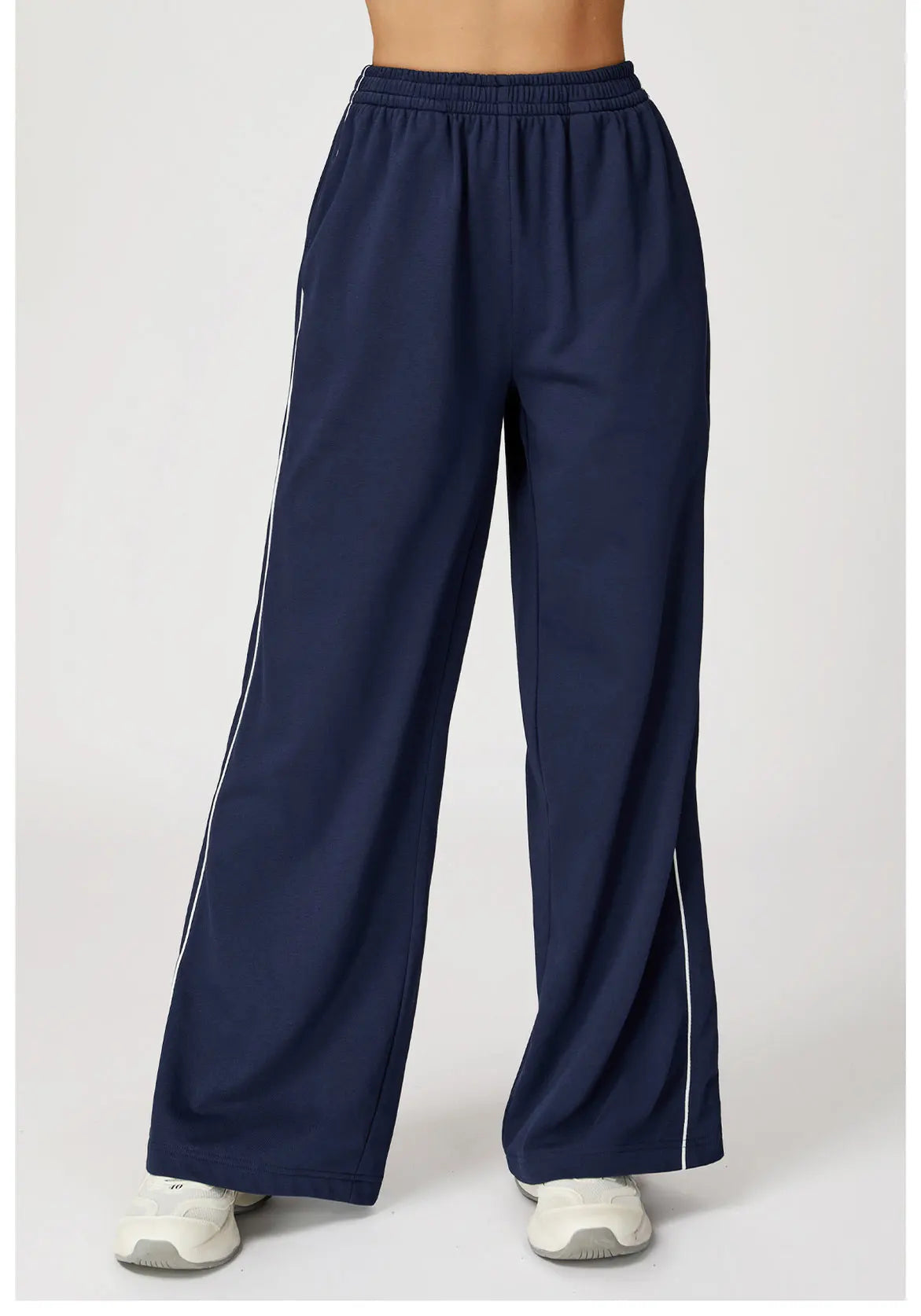 Color Blocking Sports Sweatpants Women Yoga Pants Loose High Waisted Straight Leg Sweatpants With Pockets Outdoor Fitness Pants