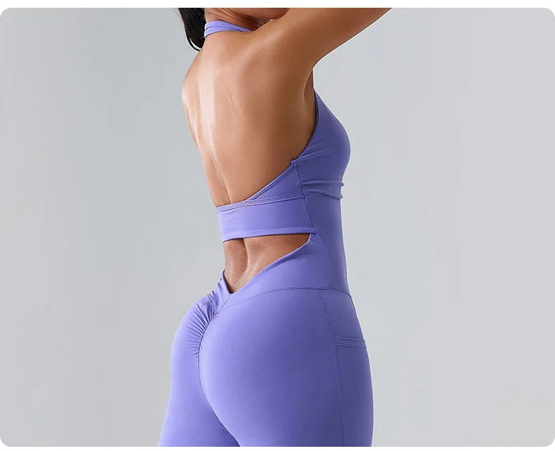 Workout Jumpsuit Sports Overalls Women Rompers Gym Clothing Running Tracksuit Fitness Gym Clothes Push Up Sportswear Yoga Set