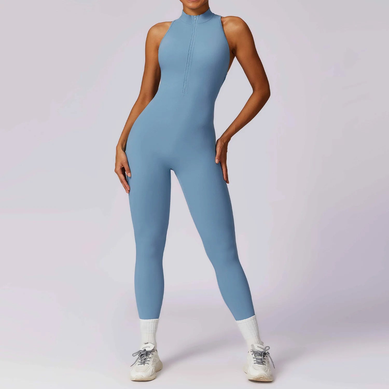Scrunch Sports Overalls Gym Jumpsuit Women's Fitness Suit Short Sets for Woman Tracksuit Yoga Clothing Zipper Workout Sportswear