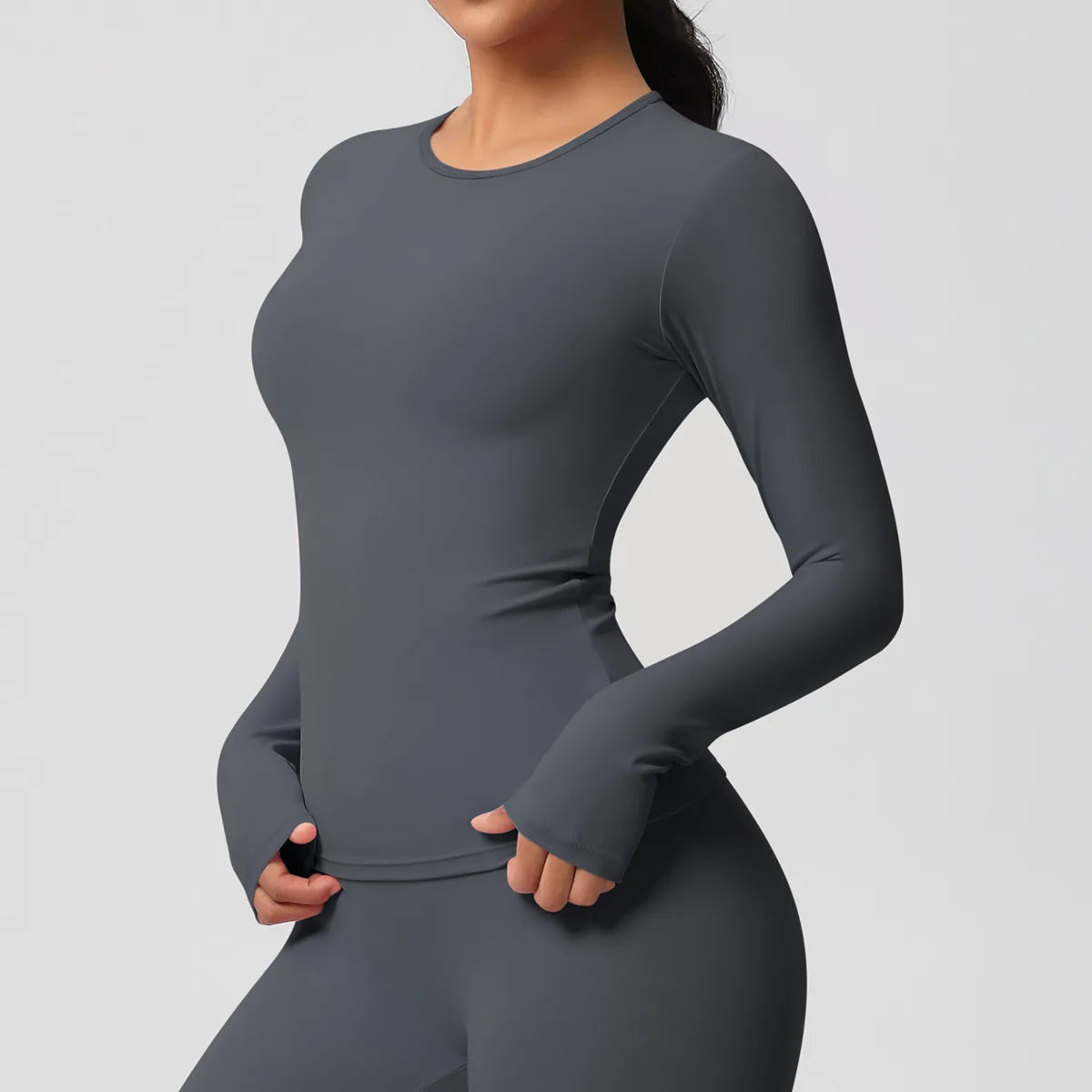 Yoga Shirts For Women Long Sleeve Fitness Running Push Up Gym Clothes Workout Dry Fit Breathable High Elastic Sports Top