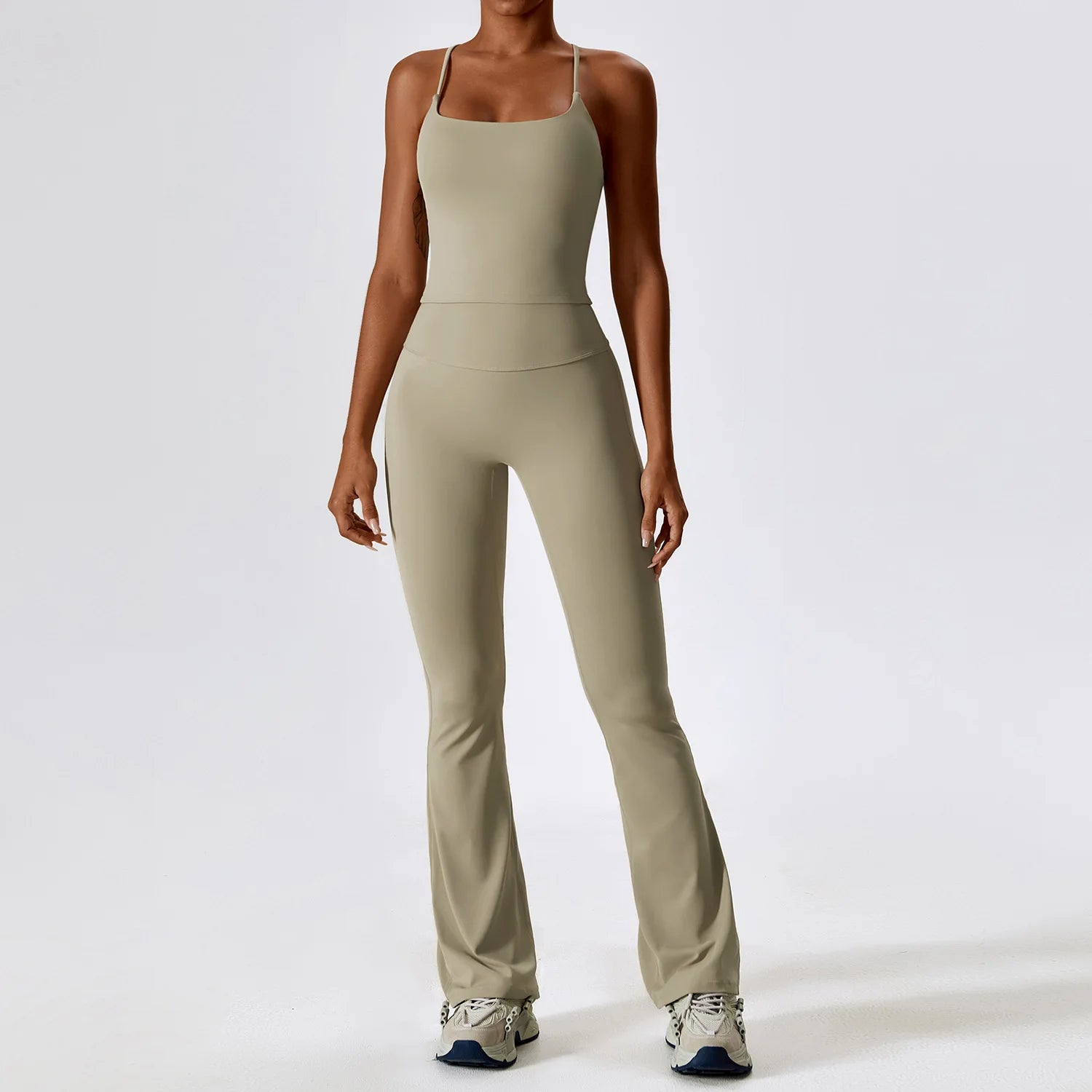 Women Yoga Set 2PCS Sportswear Push Up Workout Clothes Athletic Wear Gym Legging Fitness Bra Crop Top Long Sleeve Sports Suits