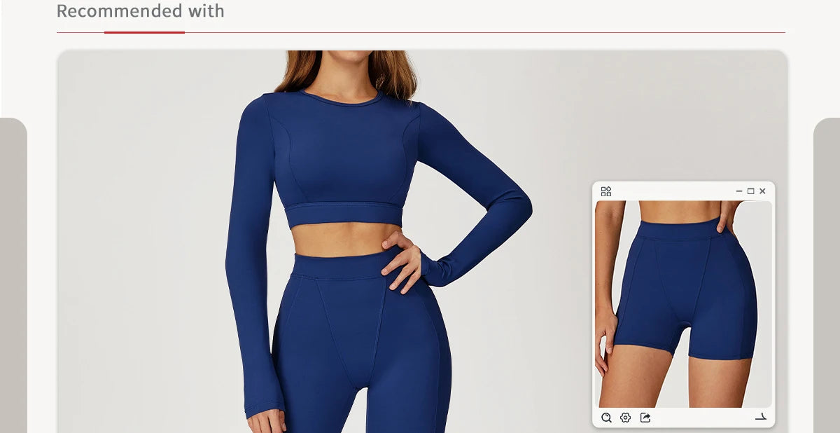 Women Yoga Shirts Crop Top Yoga Long Sleeves Shirts for Women Yoga Sports Running Fitness Gym Clothes Push Up Workout Tops