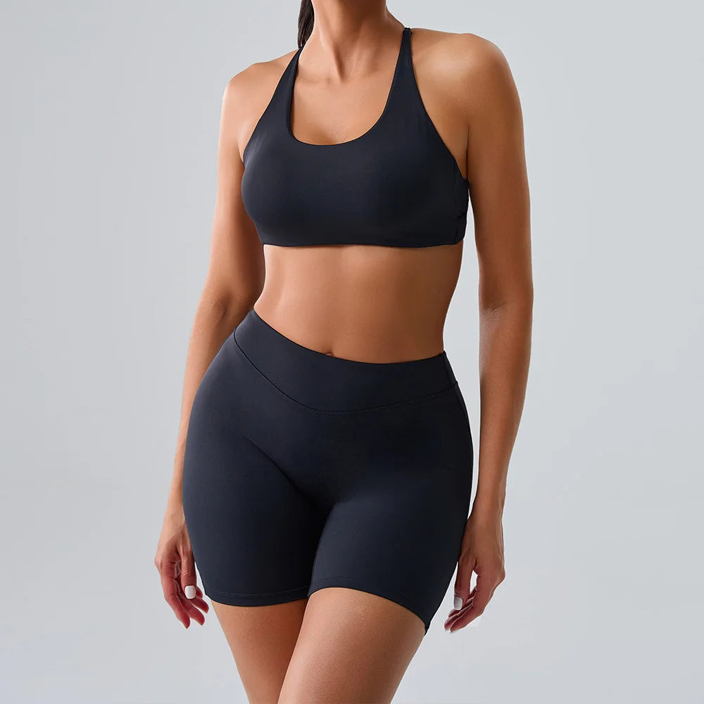 Yoga Suit Women Sports Set 2PCS Quick-Drying Gym Set Women Tracksuit Running Workout Short Sleeves Sports Shirt Yoga Clothing