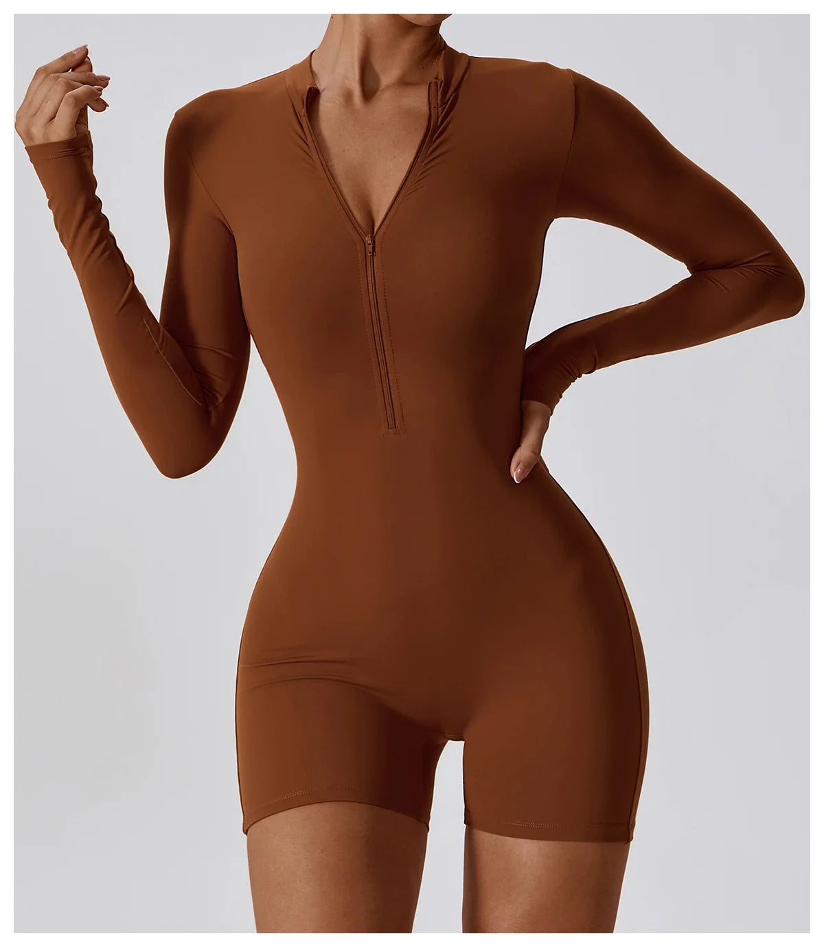Zipper Long Sleeve Jumpsuits Women's Workout Tracksuit Sportswear Yoga Set Dance Fitness Bodysuit Sexy Gym Clothes Yoga Suit