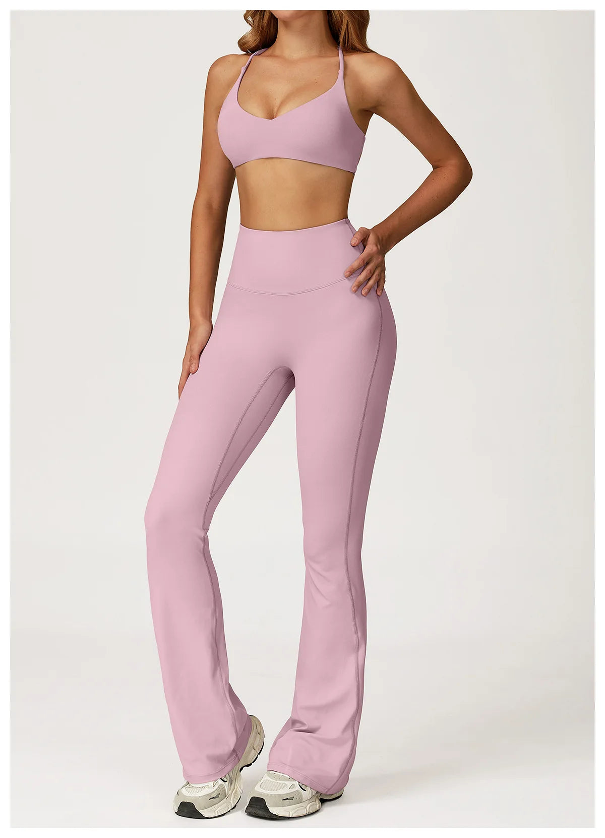 Women Yoga Set 2PCS Sportswear Push Up Workout Clothes Athletic Wear Gym Legging Fitness Bra Crop Top Long Sleeve Sports Suits