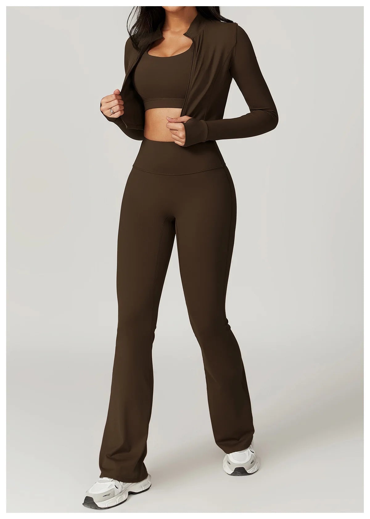 Women Outdoor Sports Long Sleeved Slim Yoga Clothes Quick Dry Zipper Cardigan Stand Up Collar Jacket Running Fitness Jacket Top