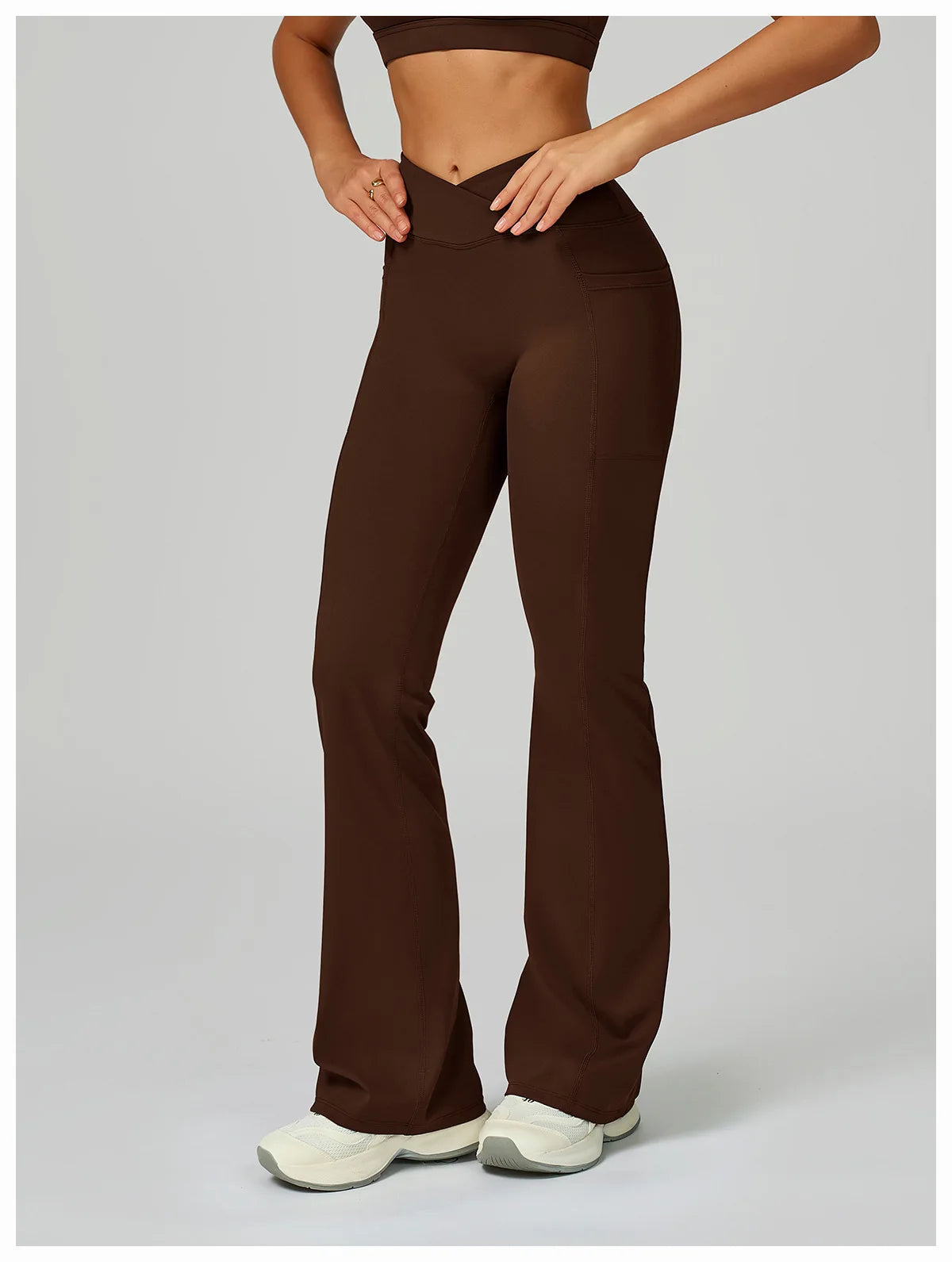 Flare Leggings Women Yoga Pants Bell-bottoms Yoga Trousers High Waist Fitness Pants Stretch Gym Casual Sports Wide Leg Pants
