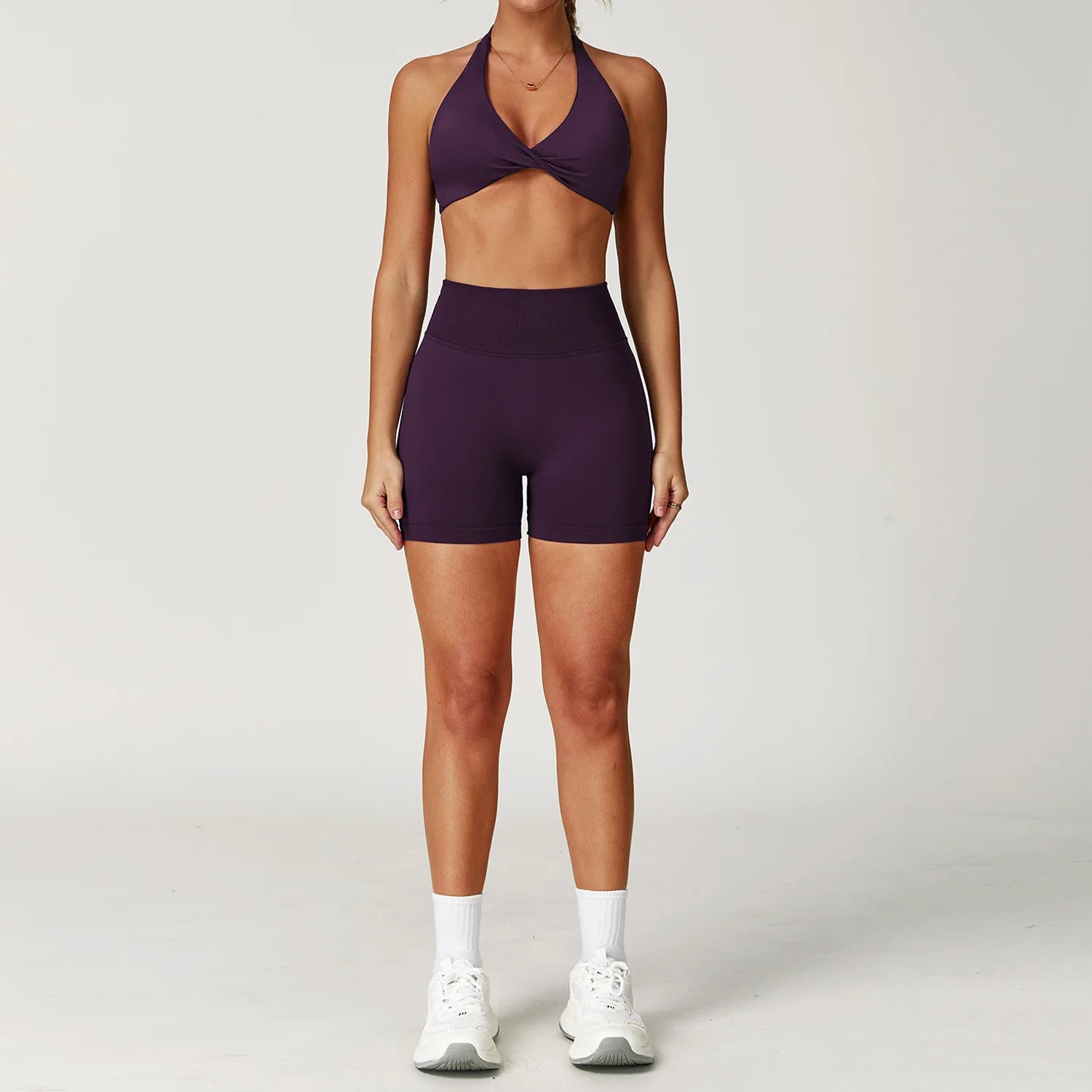 2PCS Yoga Suit Sports Set Women Gym Set Women Tracksuit Running Workout Long Sleeve Sports Shirt Yoga Clothing Seamless Leggings