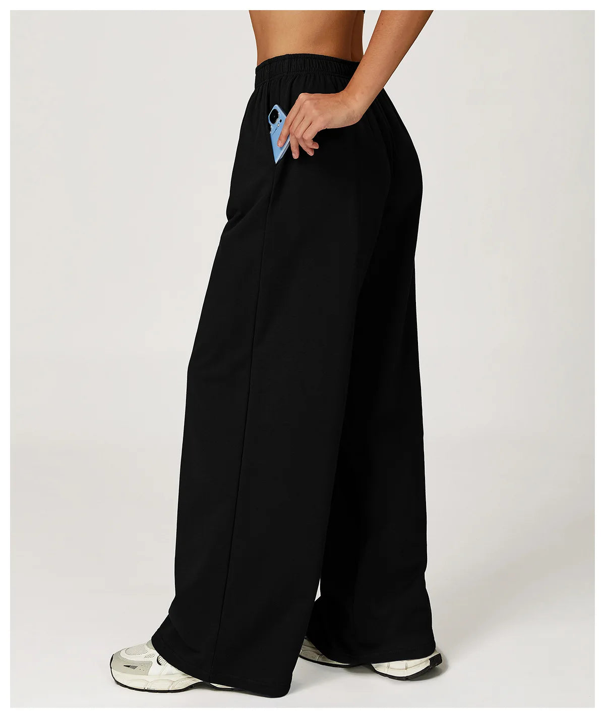Winter High Waisted Long Sweatpants Women's Yoga Pants Wide Leg Straight Leg Loose Pants Outdoor Running Sports Sweatpants
