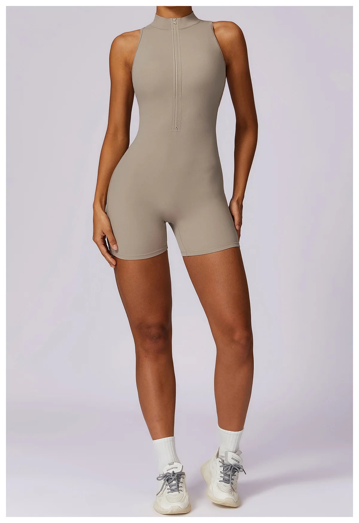 Scrunch Sports Overalls Gym Jumpsuit Women's Fitness Suit Short Sets for Woman Tracksuit Yoga Clothing Zipper Workout Sportswear