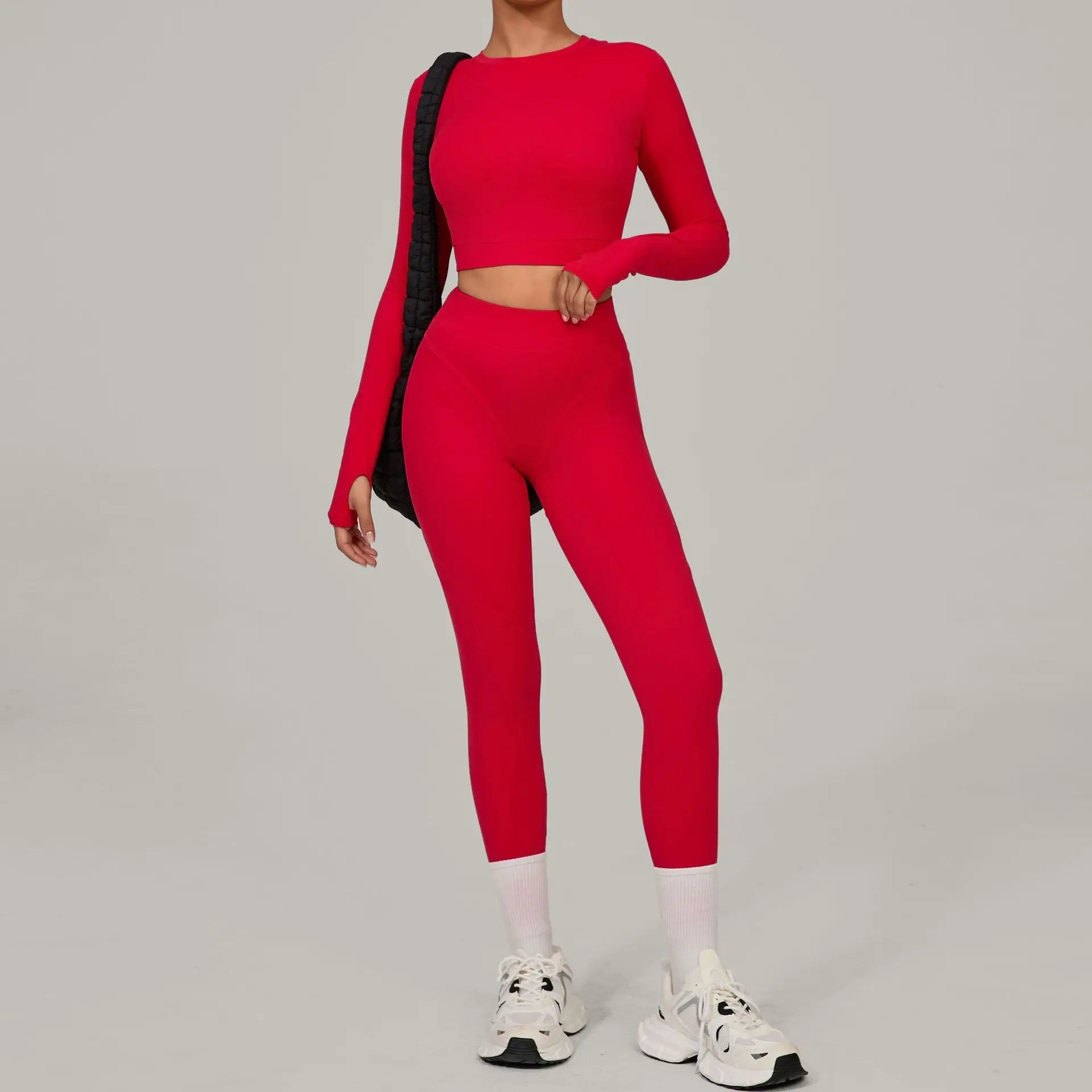 Women Tracksuit 2PCS Yoga Suit Sports Set Women Quick-Drying Gym Set Running Workout Long Sleeve Sports Shirt Yoga Clothing