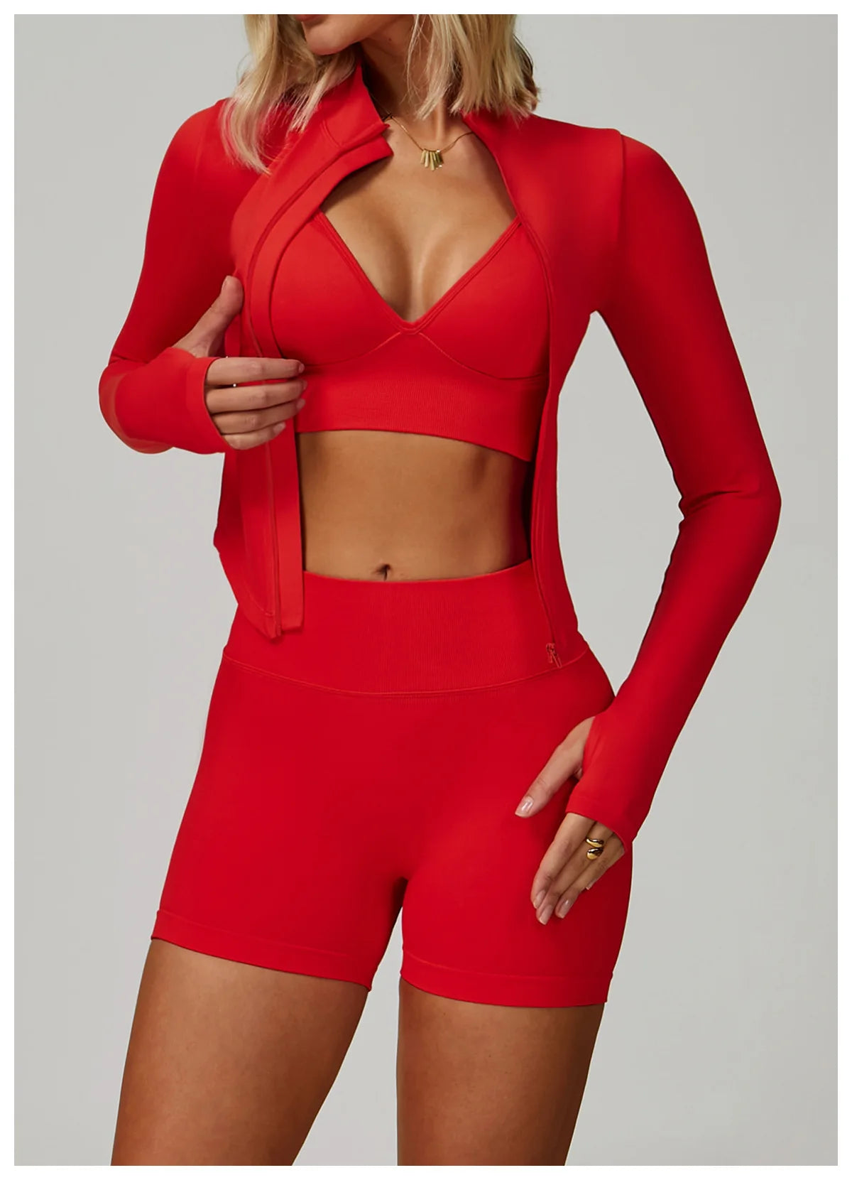 3PCS Yoga Set Seamless Sports Set Women Tracksuit Quick-Drying Gym Set Women Tracksuit Running Workout Long Sleeve Yoga Clothing