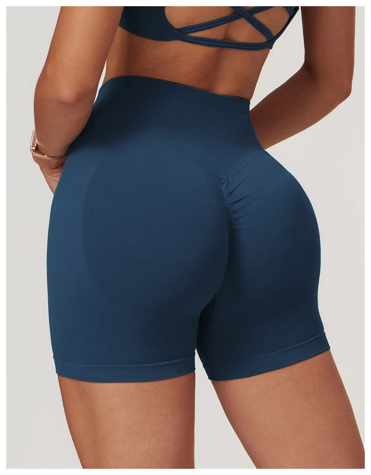 Ribbed Shorts for Women Yoga Shorts Push Up Booty Workout Gym Shorts Fitness High Waist Sports Short Seamless Women Clothing