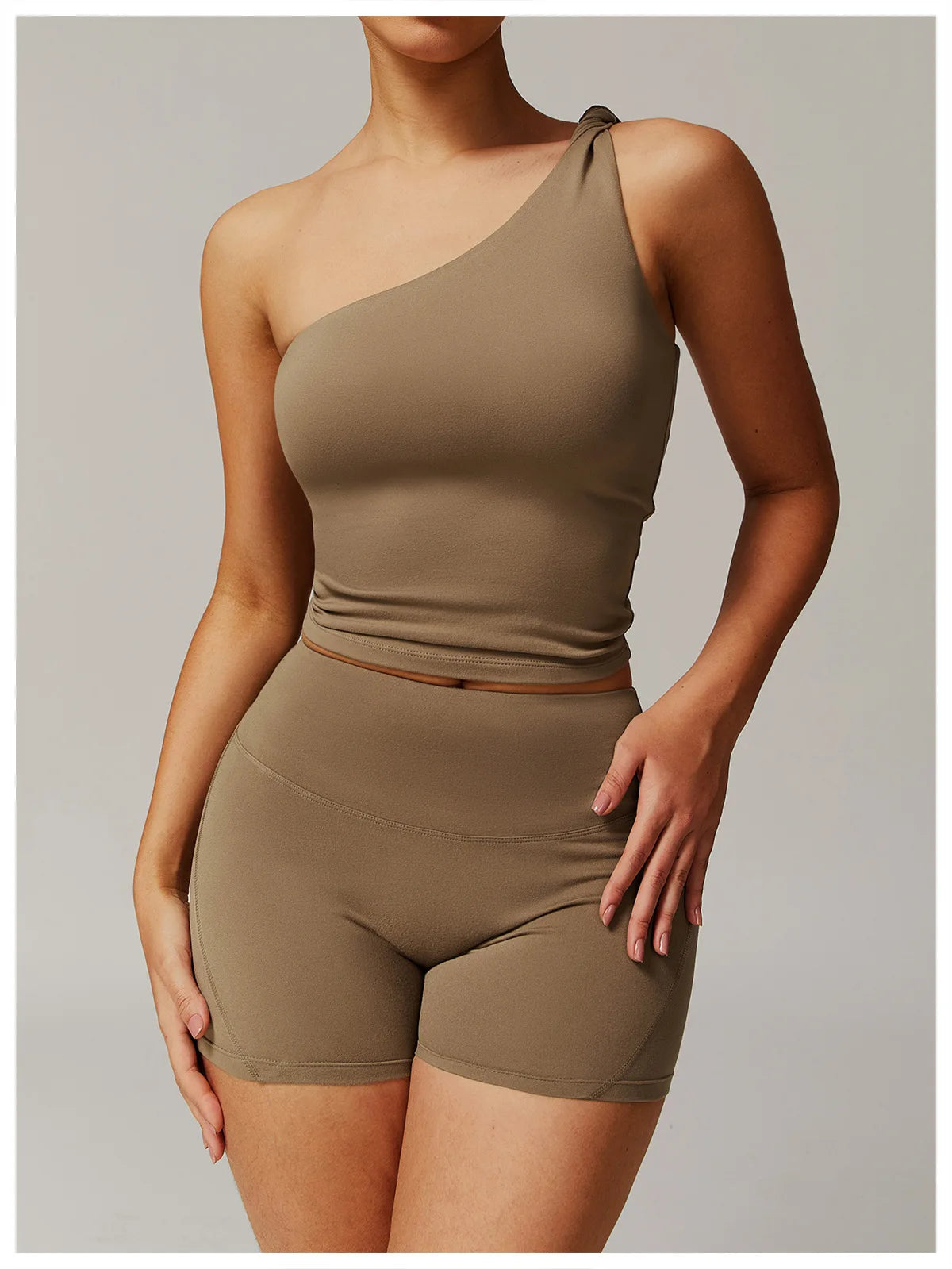Single Shoulder Tank Top Women Gym Women Sports Underwear Push Up Crop Top Fitness Bra Breathable Running Athletic Sportswear