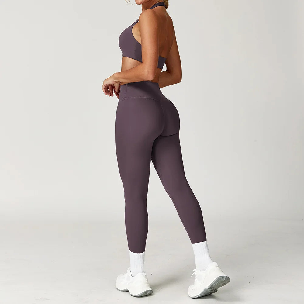 Women's Tracksuit 2PCS Fitness Suit Yoga Set Sportswear Workout Sports Bra High Waist Leggings Gym Clothing Seamless Sports Suit