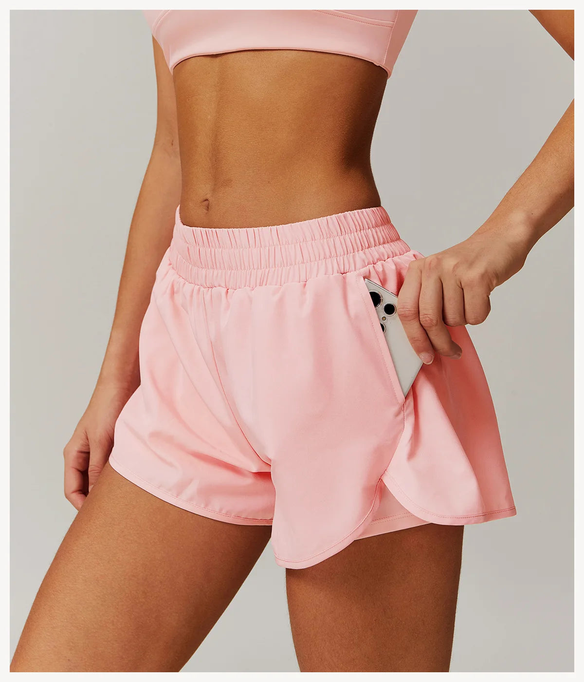 Yoga Shorts Women Fitness Shorts Running Cycling Shorts Breathable Sports High Waist Workout Gym Shorts Pocket Fake Two Pieces