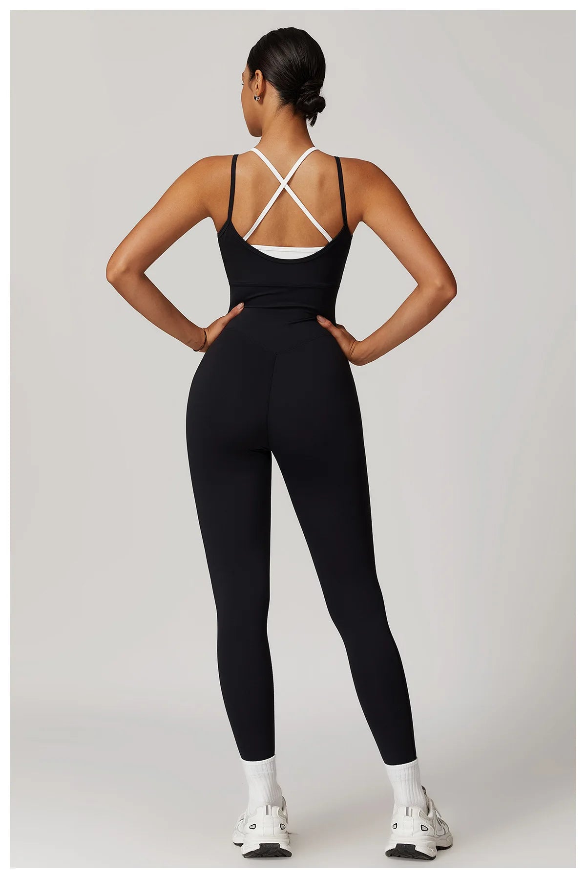 Color Blocked Jumpsuit Gym Set Women Yoga Suit Back Cross Sportswear Women Sports Jumpsuit Fitness Rompers Workout Bodysuits