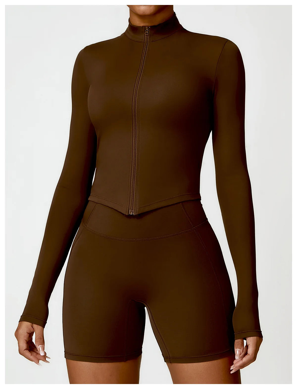 New Running Elasticity Yoga Jacket Zipper Slimming Top Coat Women's Sports Jacket Gym Workout Sports Long Sleeves Women Tights