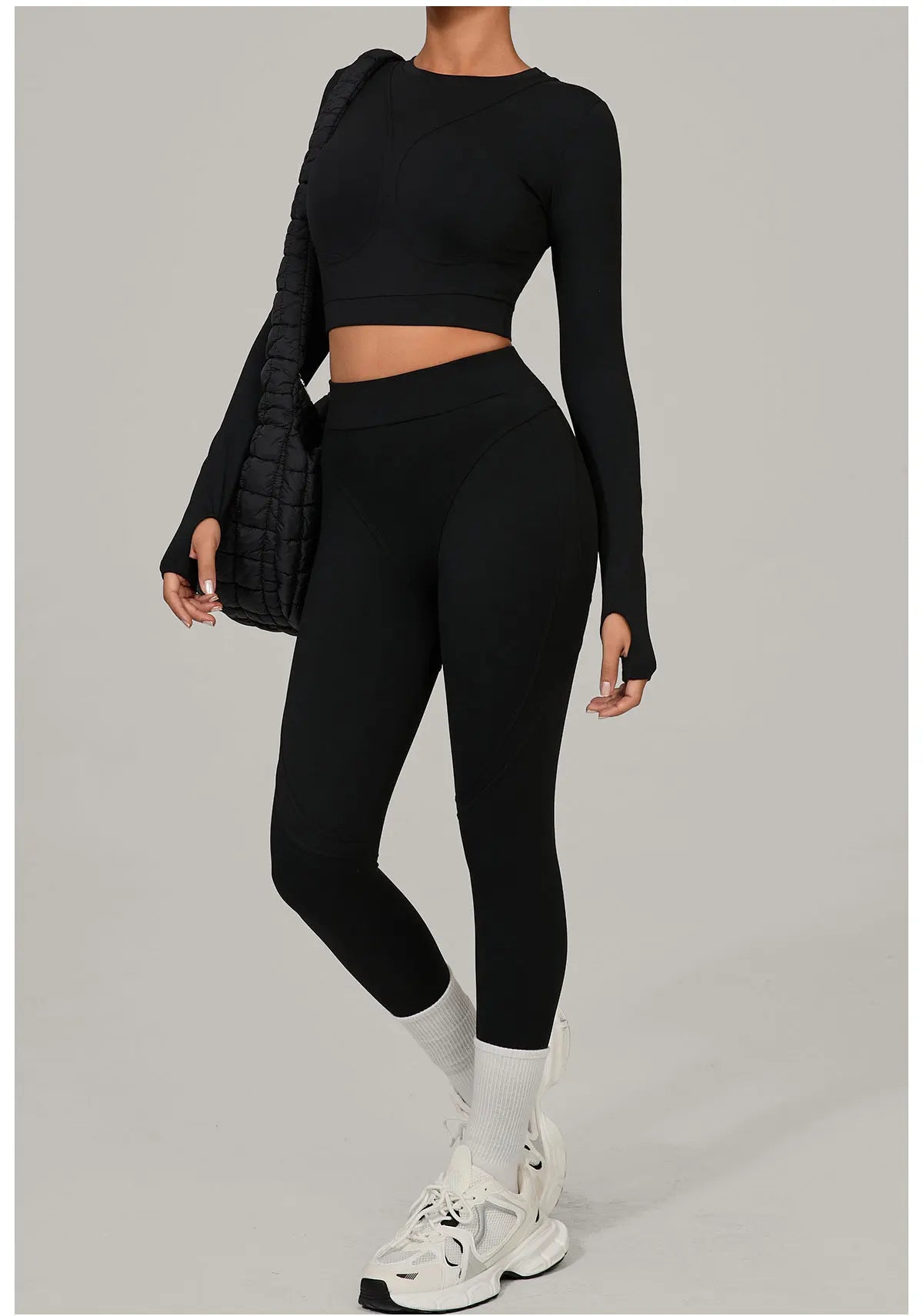 Women Tracksuit 2PCS Yoga Suit Sports Set Women Quick-Drying Gym Set Running Workout Long Sleeve Sports Shirt Yoga Clothing