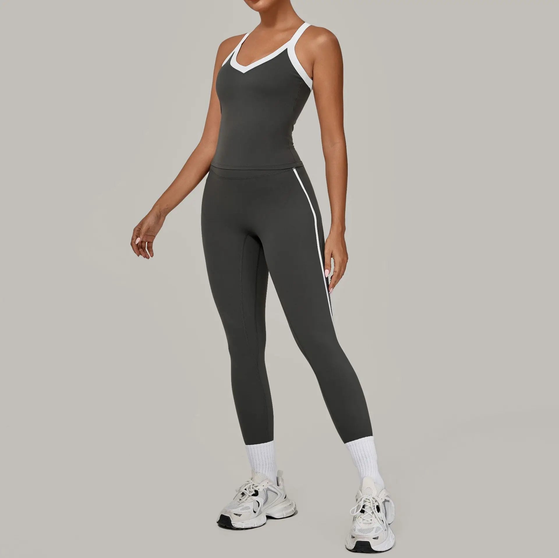 2 Pieces Yoga Set Women's Tracksuit Workout Clothes Sportswear Gym Clothing High Waist Leggings Fitness Bra Push Up Sports Suits