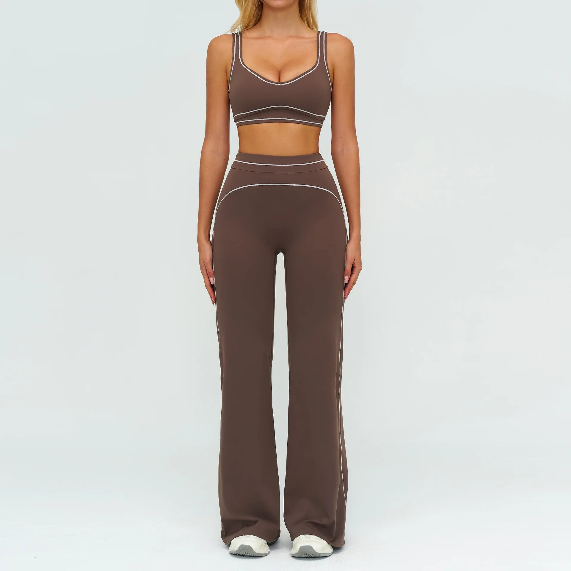 Women's Tracksuit Yoga Set 2PCS Sport Suit Gym Wear Workout Clothes Gym Outfits High Waist Legging Fitness Bra Set Sports Suits