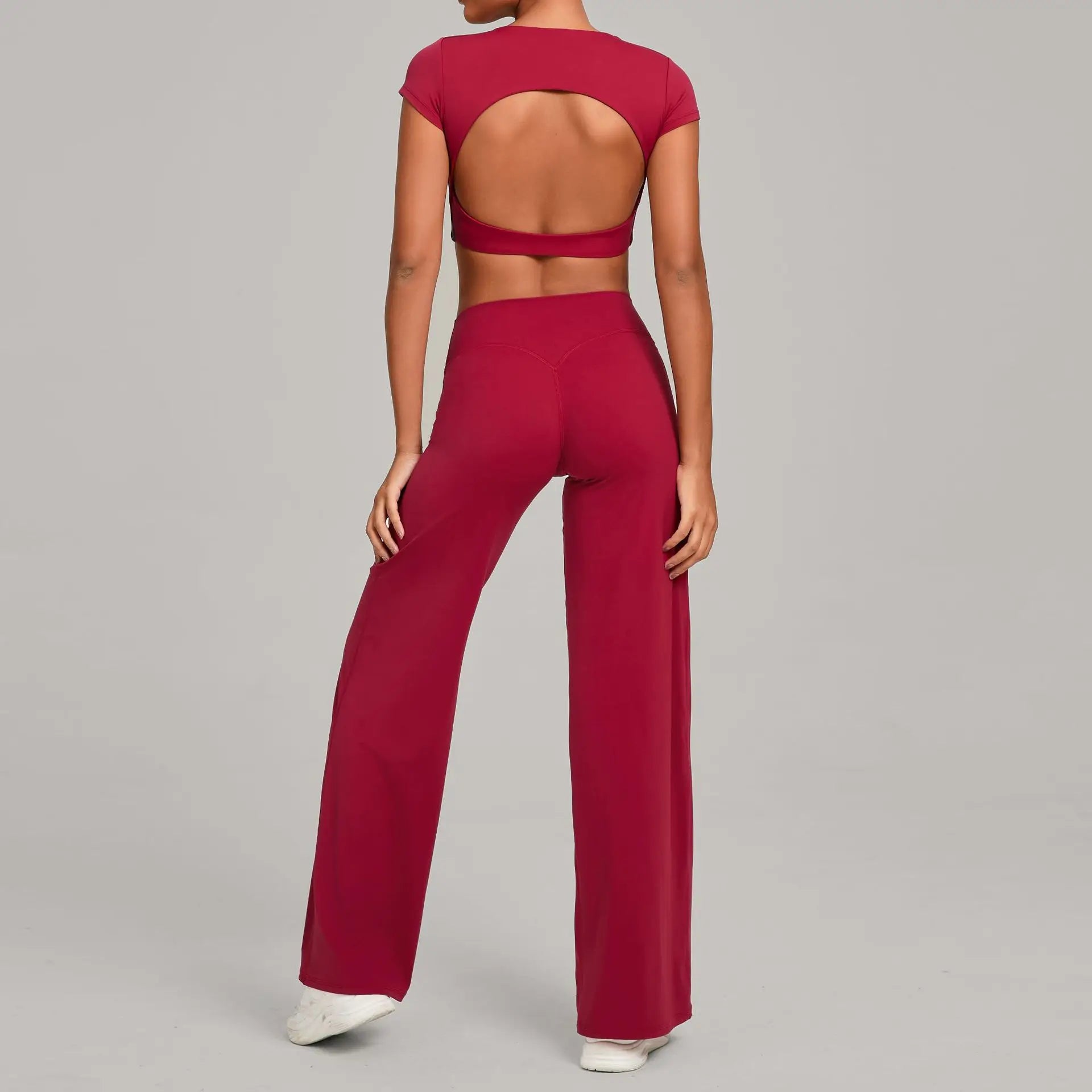 Women Tracksuit Yoga Suit 2PCS Sports Outfits Gym Set Running Workout Clothes Sports Short Sleeves Athletic Wear Yoga Clothing