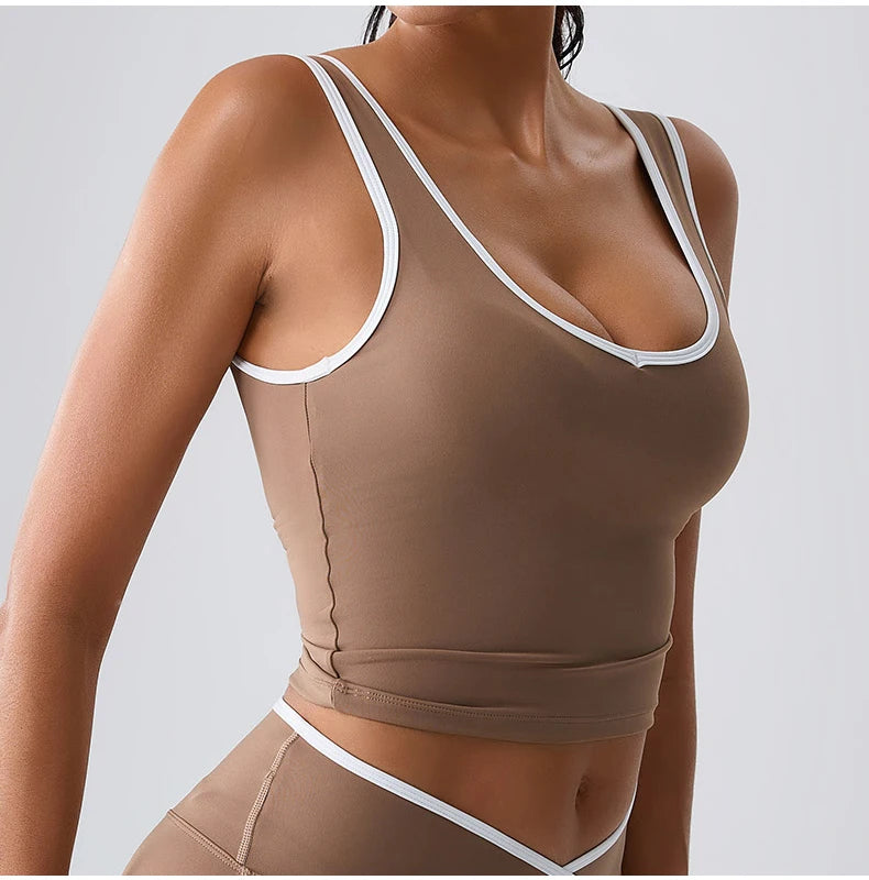 Workout Bra Fitness Yoga Bras Women Race Back Sports Bras Color Blocked Top Women Bra Sexy Breathable Underwear Women Gym Tops