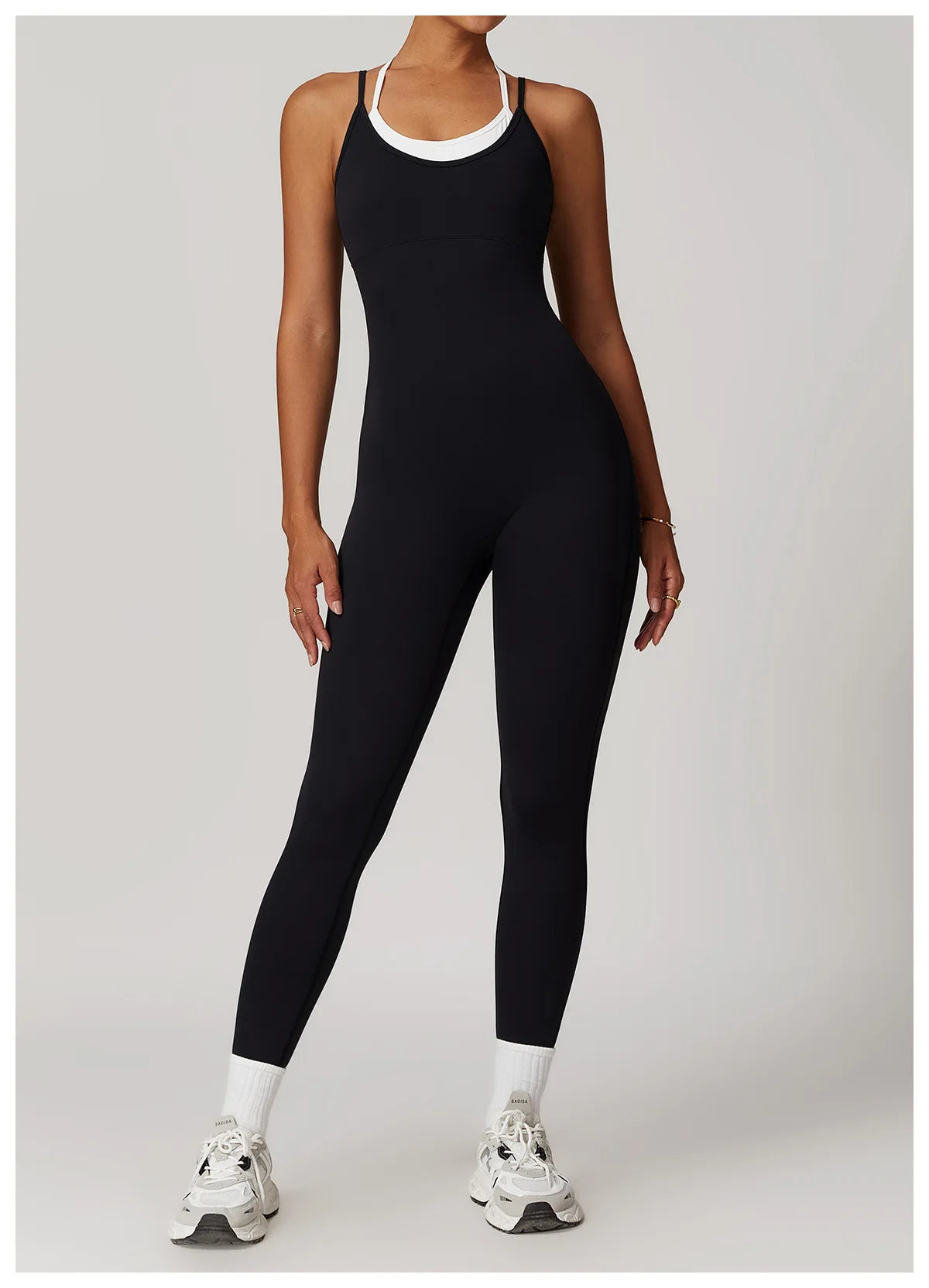 Color Blocked Jumpsuit Gym Set Women Yoga Suit Back Cross Sportswear Women Sports Jumpsuit Fitness Rompers Workout Bodysuits
