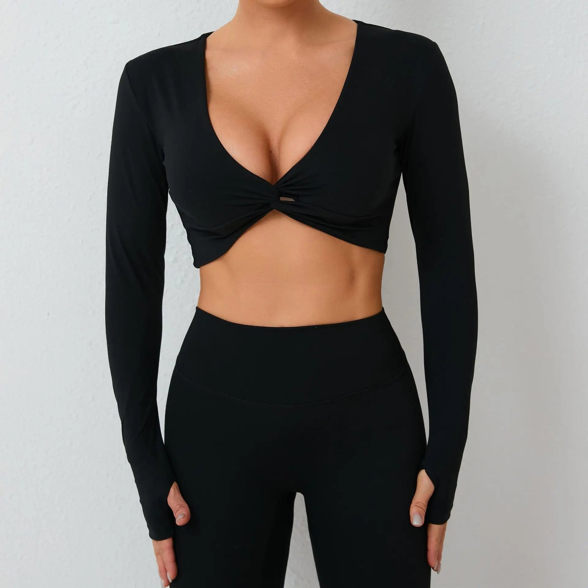 Women Yoga Shirts Crop Top Sexy Long Sleeves Shirts for Women Yoga Sports Fitness Running Gym Clothes Push Up Workout Tops
