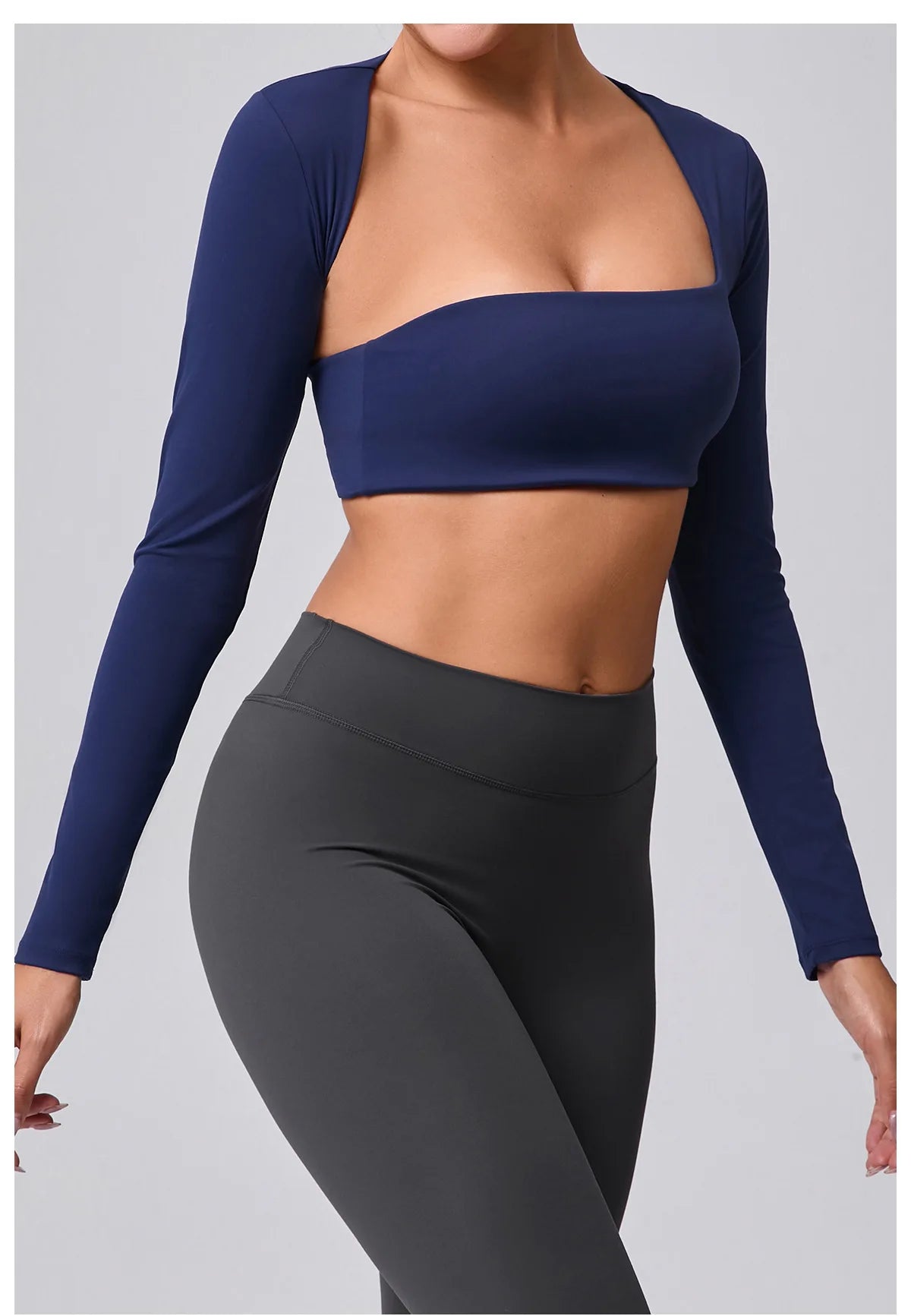 Women Yoga Shirts Crop Top Sexy Long Sleeves Shirts for Women Yoga Sports Running Fitness Gym Clothes Push Up Workout Tops