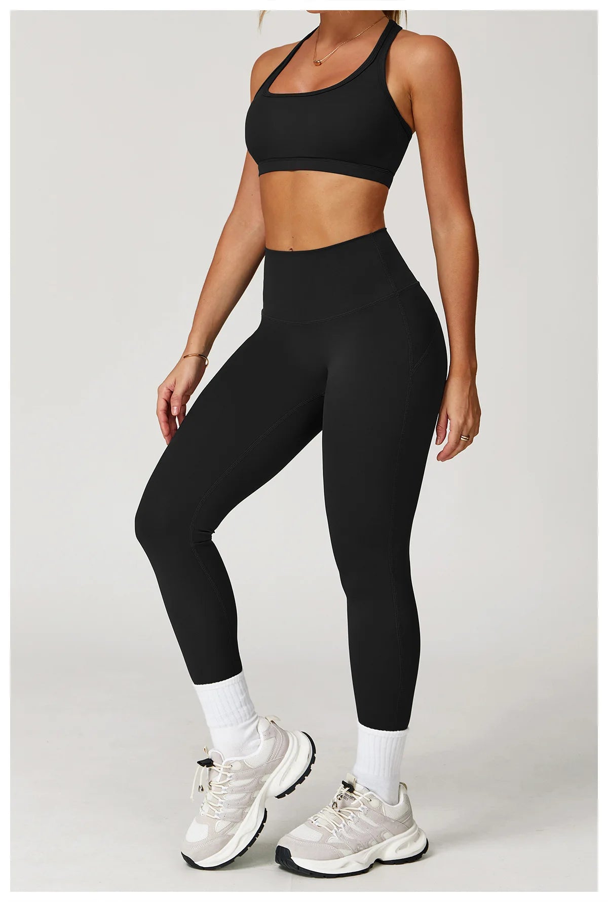 Yoga Set 2 Pieces Women Clothes Workout Outfits Fitness Sportswear Gym Tracksuit High Waist Leggings Sports Bra Athletic Wear