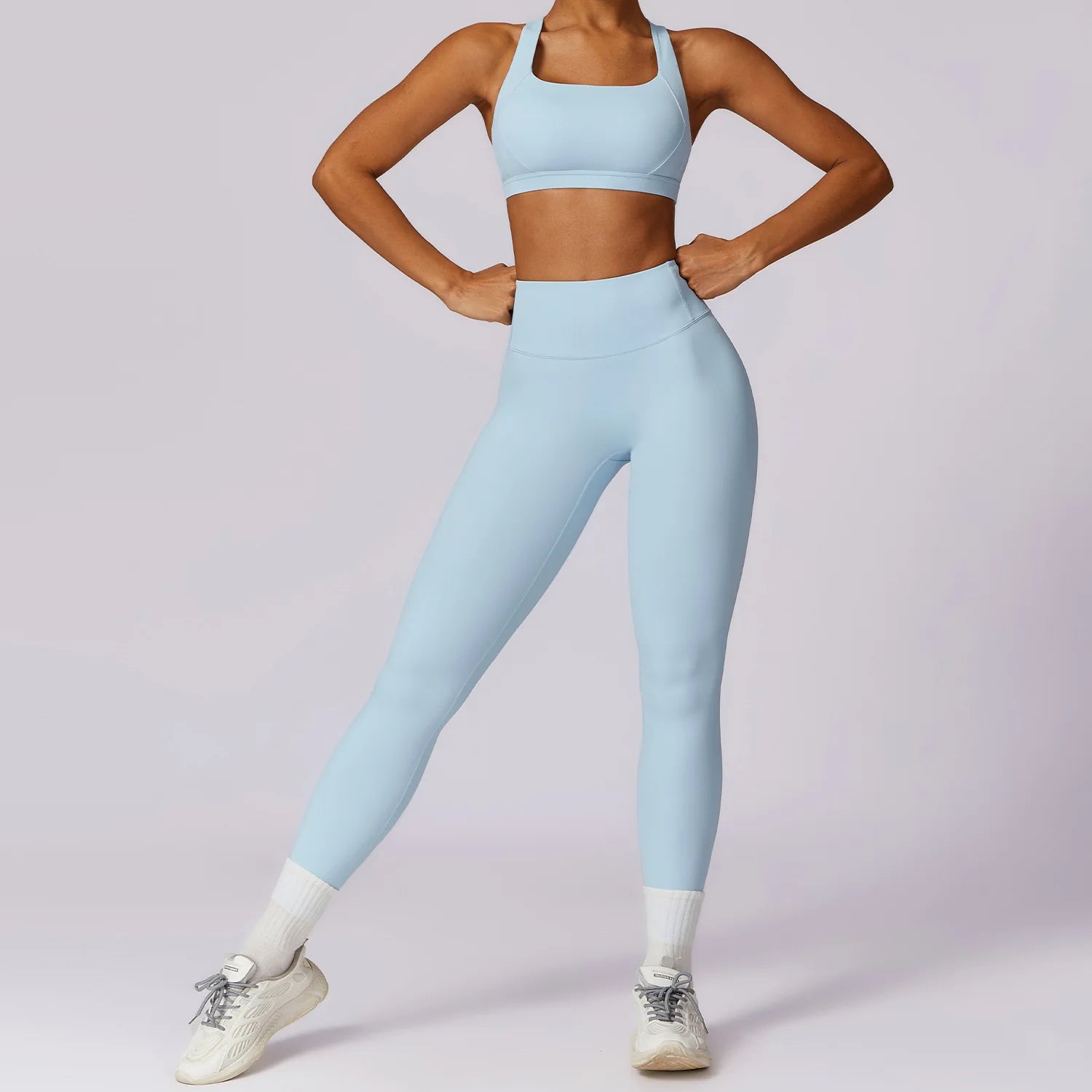 2PCS Women's Tracksuit Athletic Wear Yoga Set Workout Shorts Sportswear Gym Clothing High Waist Leggings Fitness Bra Sports Suit