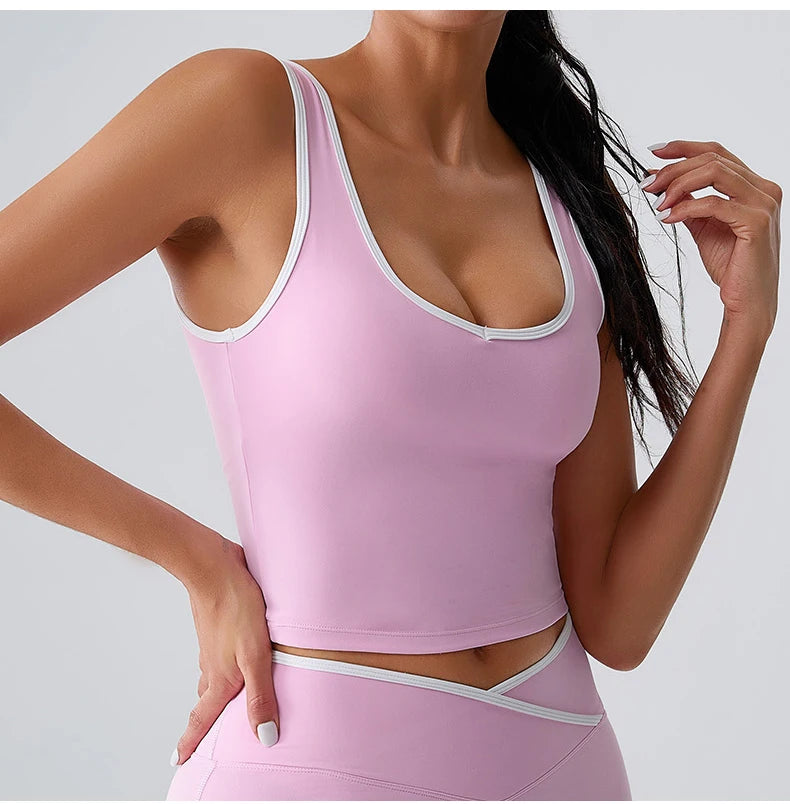 Workout Bra Fitness Yoga Bras Women Race Back Sports Bras Color Blocked Top Women Bra Sexy Breathable Underwear Women Gym Tops