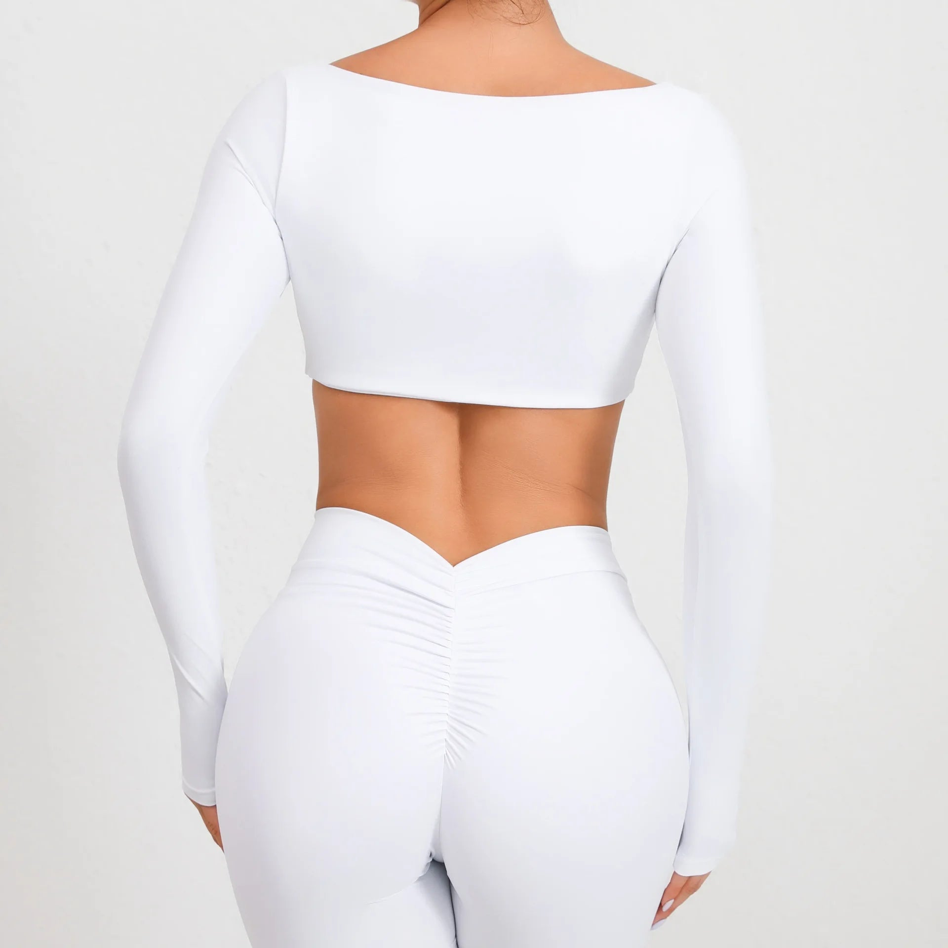 New Sport Shirt Women Clothes Sportswear Long Sleeve T-shirt for Fitness Yoga Wear Ladies Crop Top Gym Workout Top with Cups